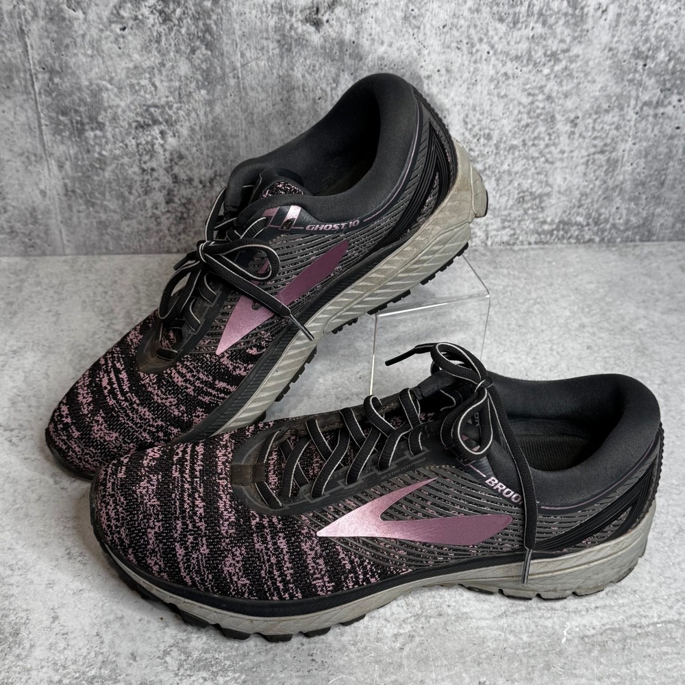 Brooks Ghost 10 Womens Running Shoes Black Pink 1202461B090 Sneakers Size 12